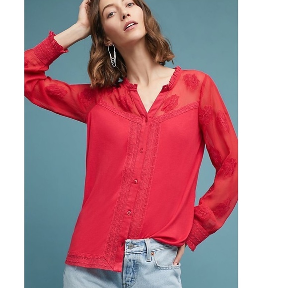 Anthropologie Tops - Anthropologie Meadow Rue Floral Henley new Anthropologie Tops - Anthropologie Meadow Rue Floral Henley new
